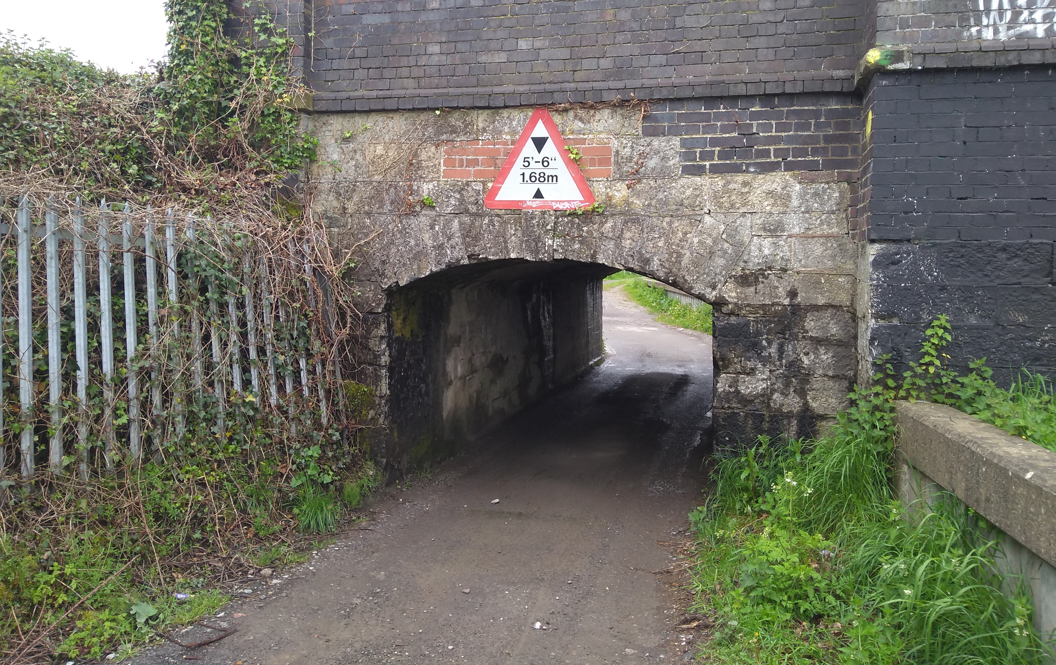 Small and low road bridge