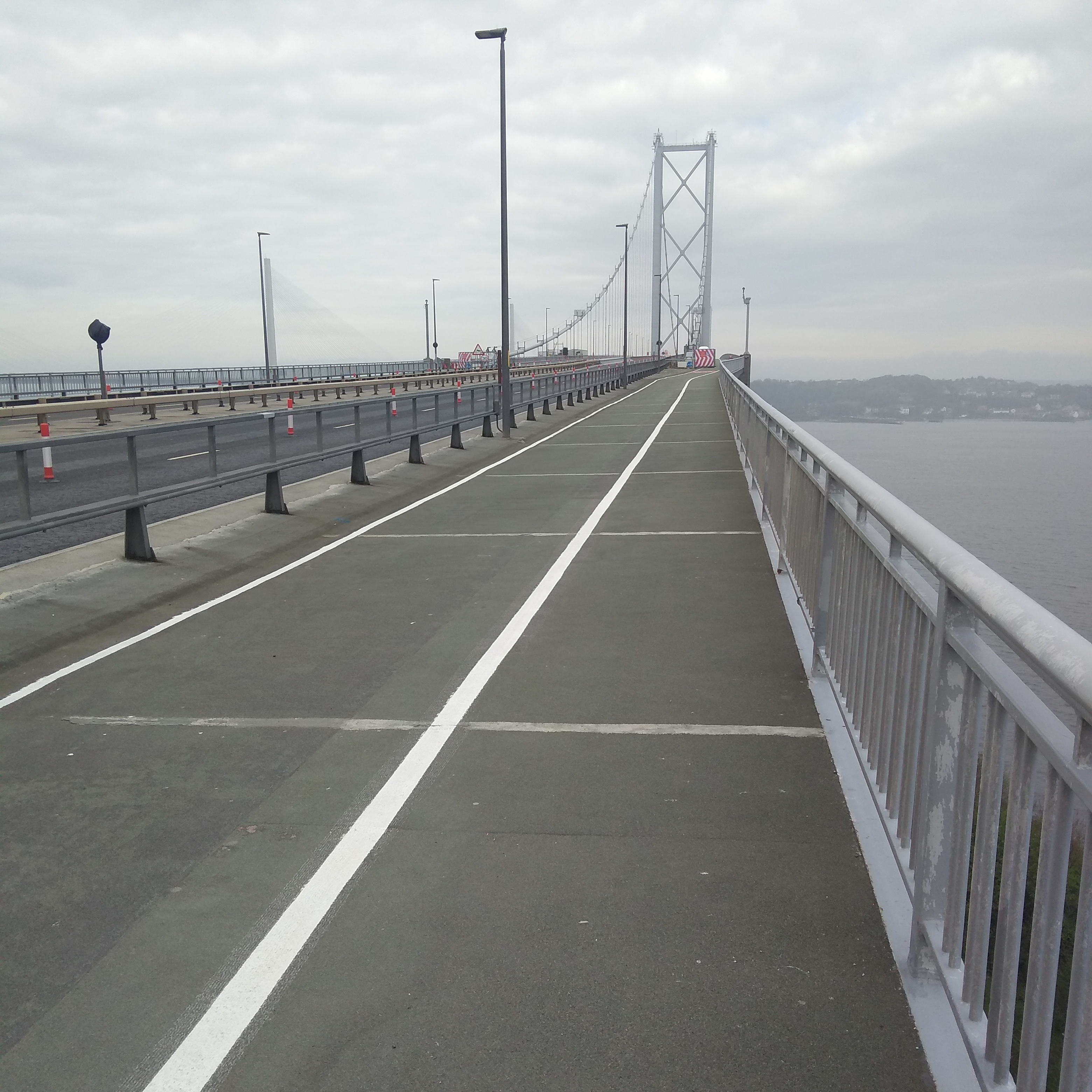 Bike and walking lanes across the middle Firth of Forth bridge