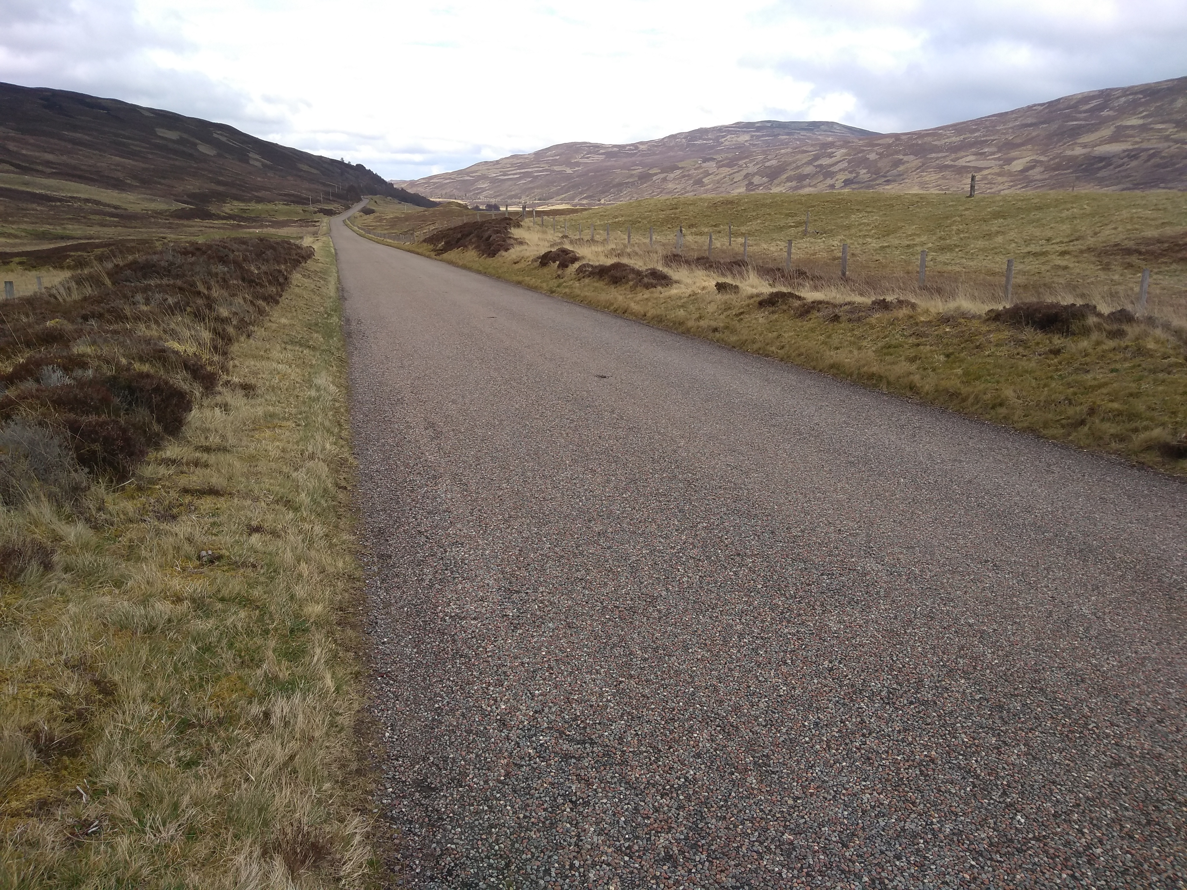 Valley view of road and moorland