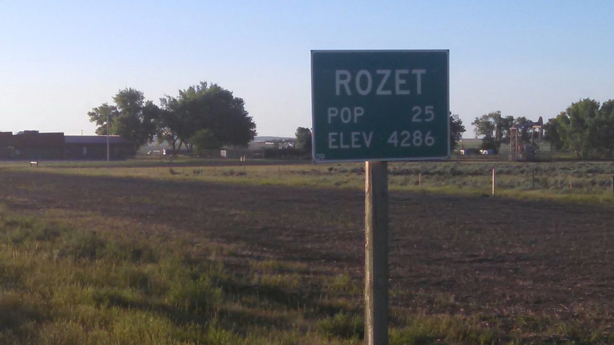 Rozet, WY, pop 25