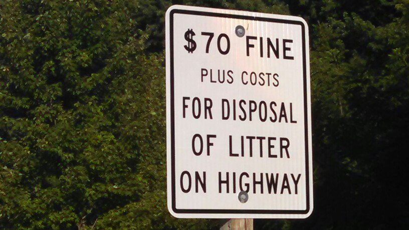 Iowa litter sign