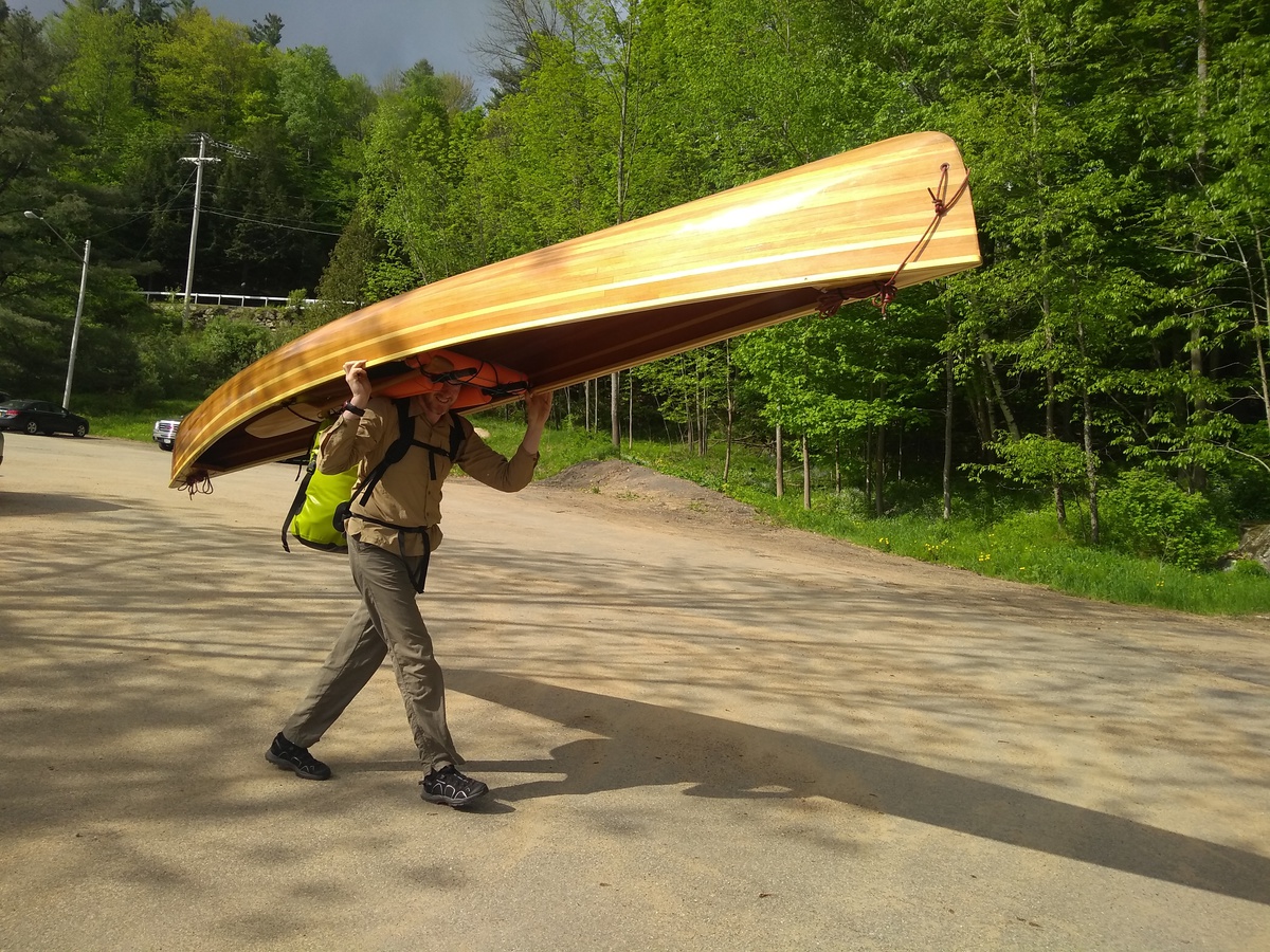 Carrying to the put-in at Saranac Lake