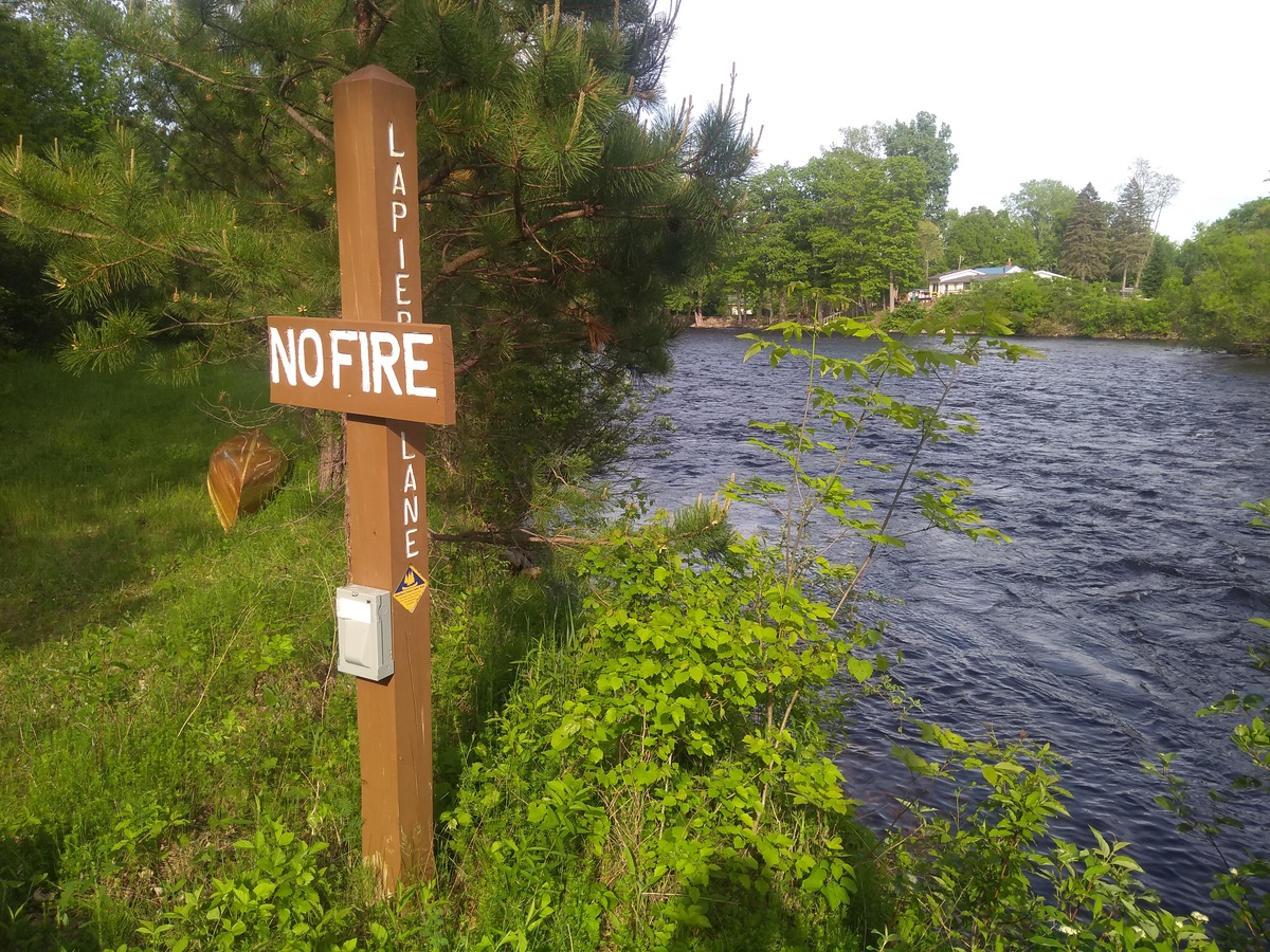 NFCT LaPierre Lane riverside campsite in Morrisonville